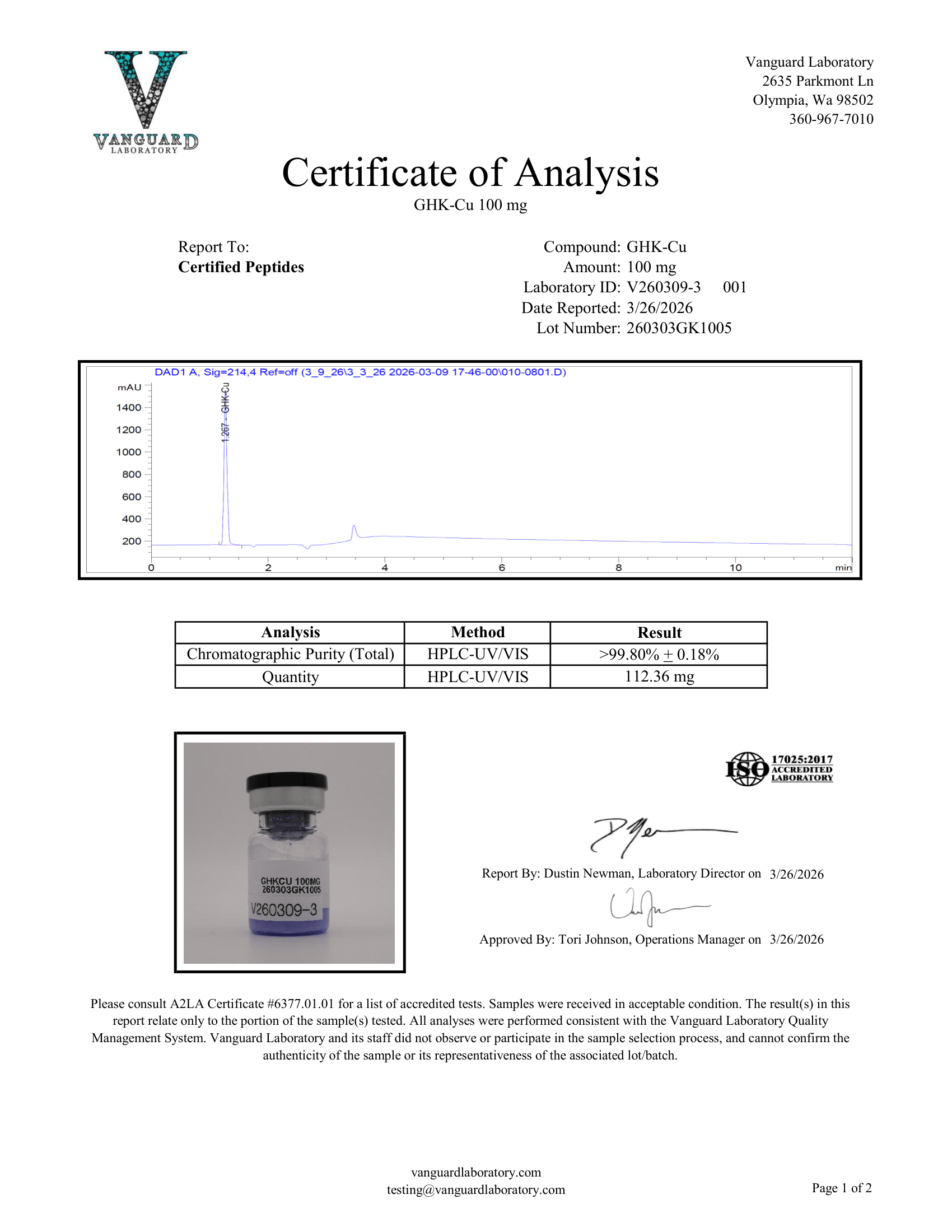 CU100 100MG*10 Vials - Image 3